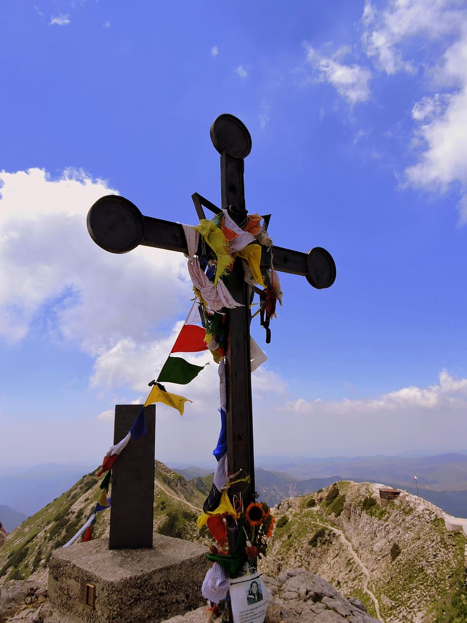 Cross, Top, Summit, carega, cloud - sky, blue, no people, outdoors HD wallpaper