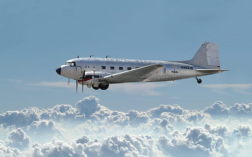 airplane over clouds, gray plane flying above the sky, wing, flight HD wallpaper