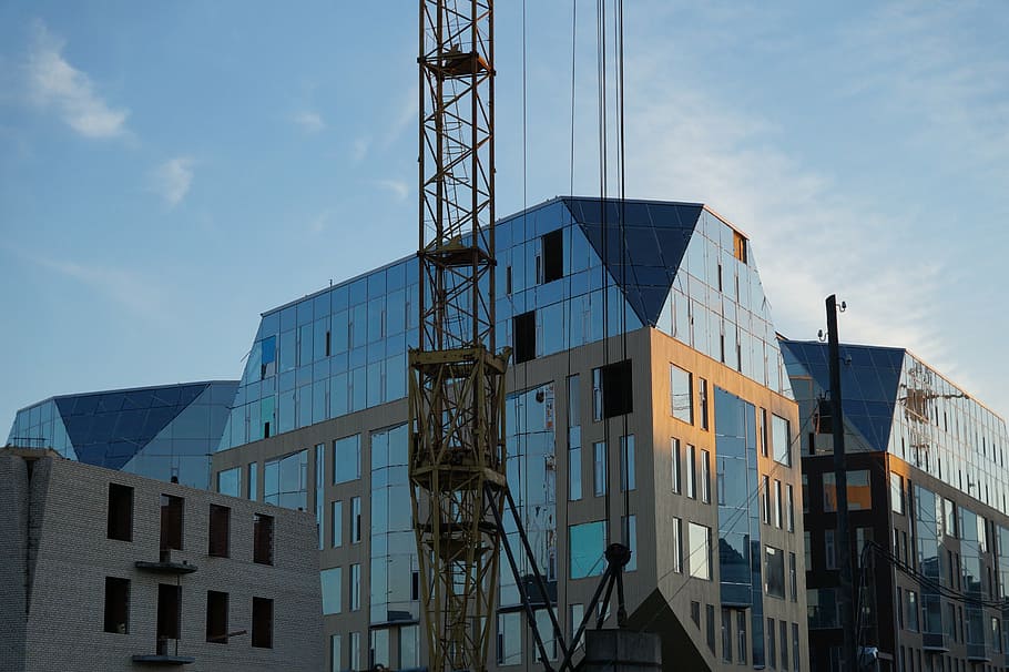 construction, building, home construction, crane, architecture HD wallpaper