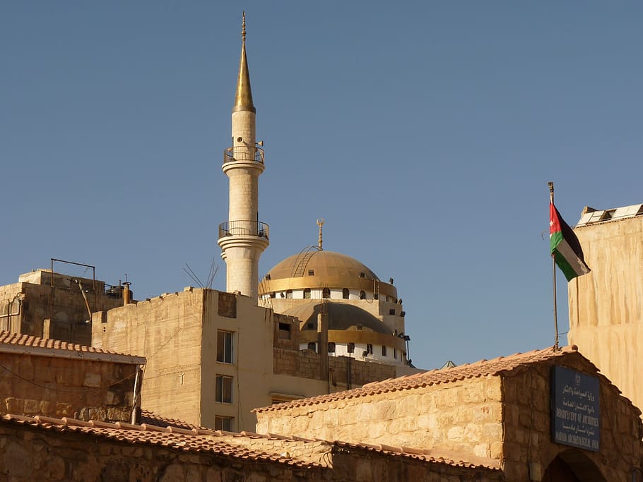Madaba, Jordan, Holiday, Travel, moshe, tower, minaret, islam