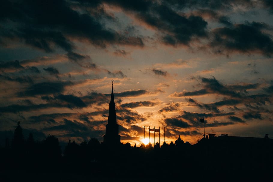 sunset, no one, dawn, evening, to emerge, backlit, landscape HD wallpaper