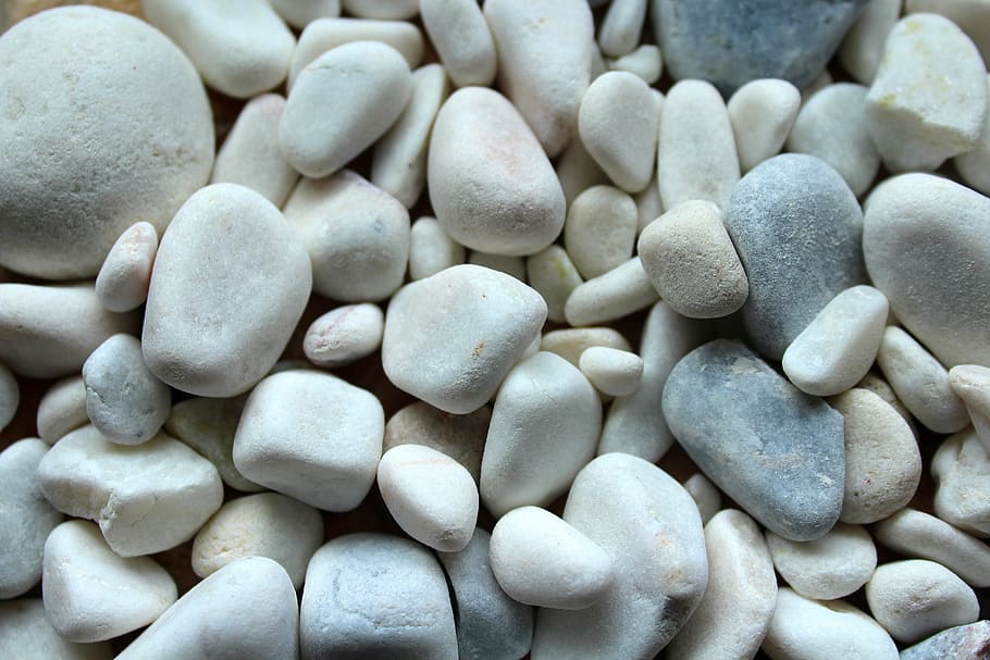 flat lay photography of white stone lot, pebbles, smooth, the background HD wallpaper