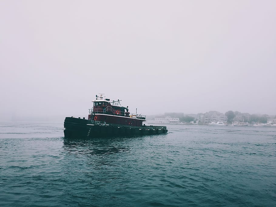 ship on body of water, sea, ocean, waves, nature, sailing, transportation HD wallpaper