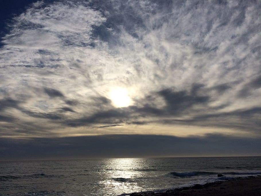 clouds, beach, spain, sand, sunset, winter, sky, sea, water HD wallpaper