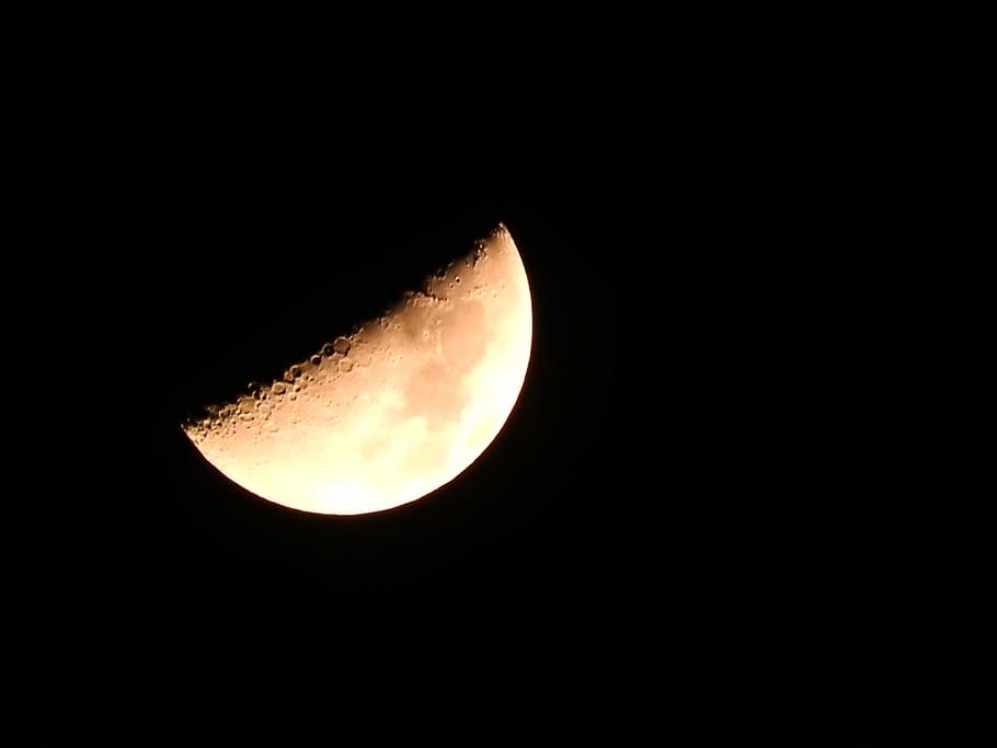 half, moon, grooves, india, space, astronomy, sky, beauty in nature HD wallpaper