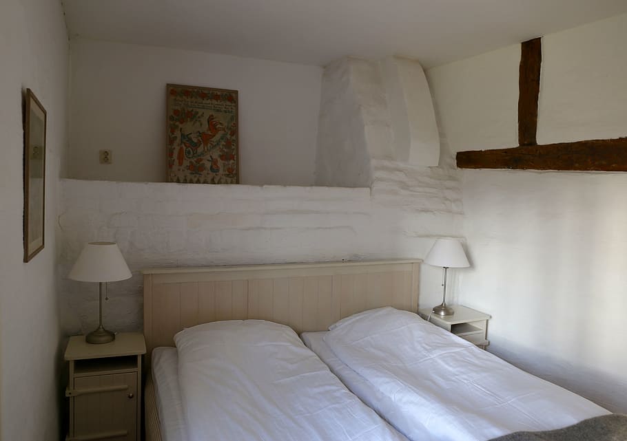 bed, lodging, overnight, room, bedroom, domestic Room, indoors, HD wallpaper