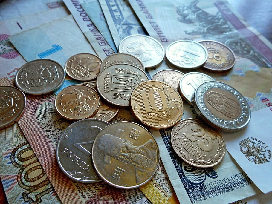 Money, Currency, Coins, Bills, Ruble, cash money, wealth, macro, HD wallpaper