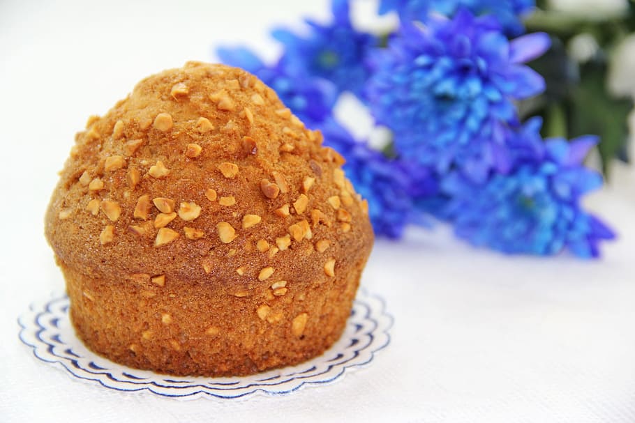 muffin, cake, biscuit, desktop, flower, sweet, celebration HD wallpaper