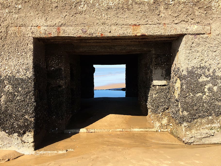 focus, view, beach, bunker, architecture, built structure, open HD wallpaper