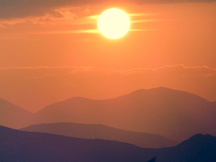 sunset, mountains, mountain landscape, beauty in nature, scenics - nature HD wallpaper