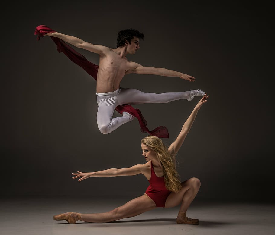 man and woman dancing, agility, athlete, balance, ballerina, ballet