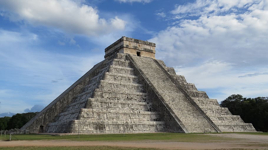 pyramid, travel, old, stone, sky, archeology, temple, tourism, HD wallpaper