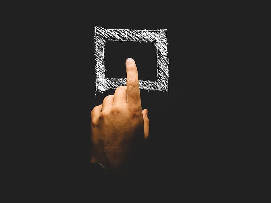 person about to touch black space, Box, Rectangle, Finger, Touch HD wallpaper