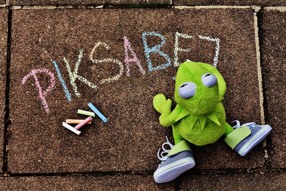 Kermit the Frog kneeling in front of Piksabet written on ground HD wallpaper
