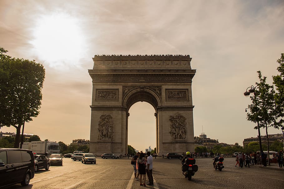 Arc De Triomphe In Paris, France, arch, architecture, building