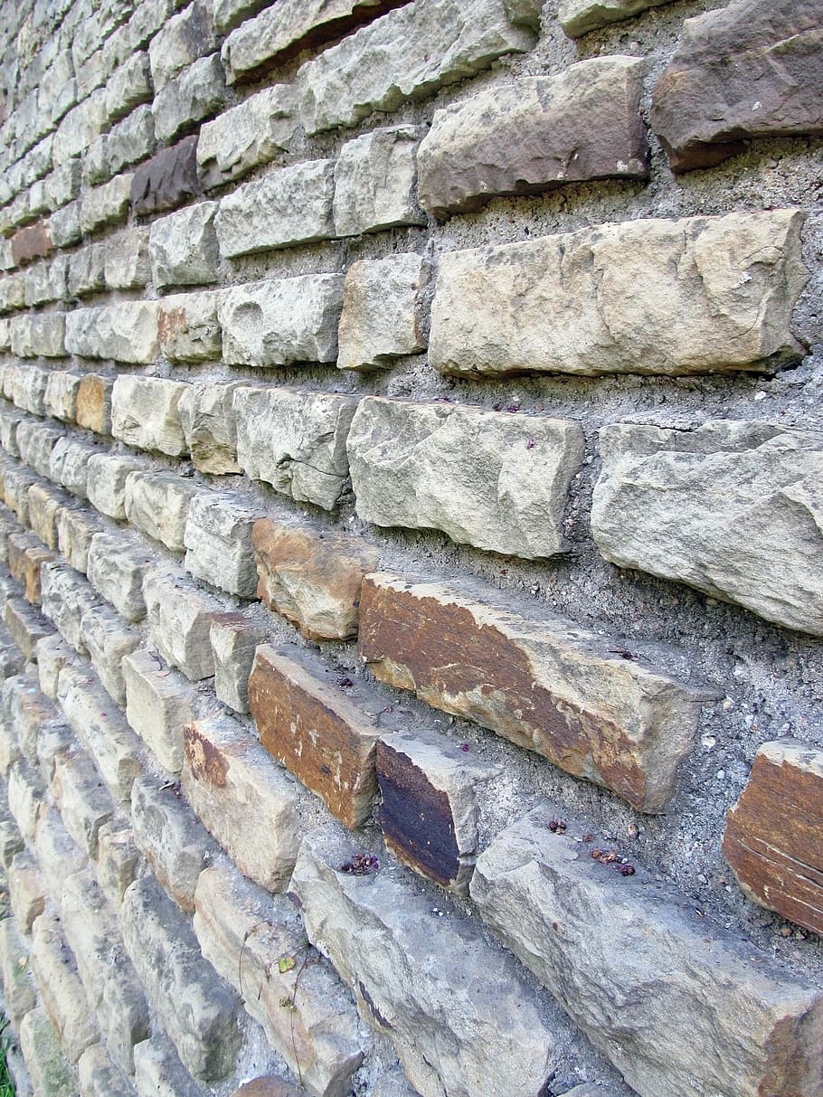 brick wall, bricks, pattern, weathered, rough, cement, mortar HD wallpaper