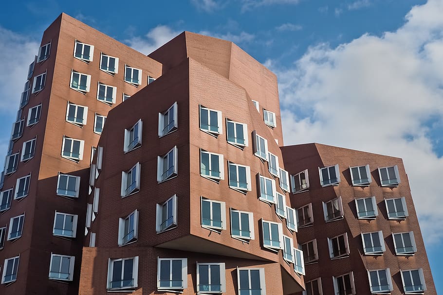 architecture, facade, window, building, sky, city, modern, city block HD wallpaper
