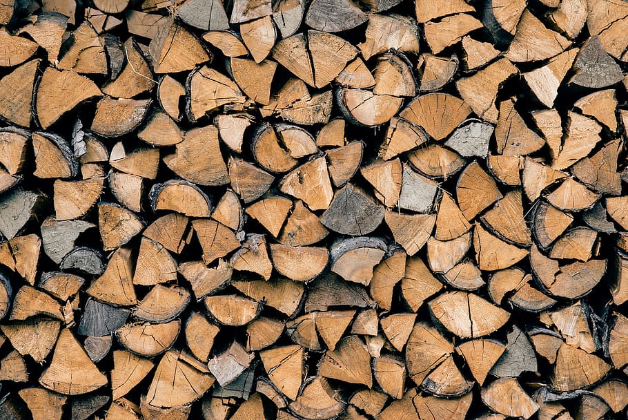 pile of brown wood log, nature, trees, trunk, full frame, backgrounds HD wallpaper