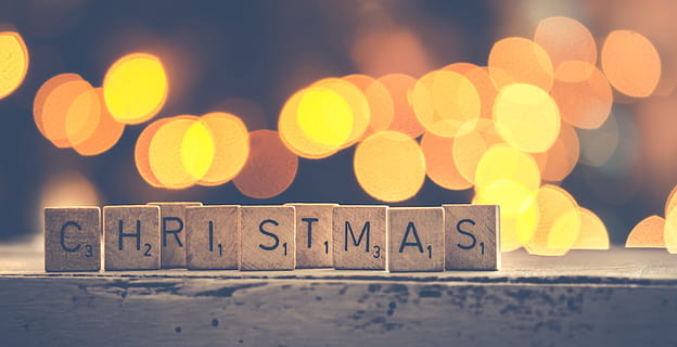 scrabble tile forming CHRISTMAS word bokeh photography, background HD wallpaper