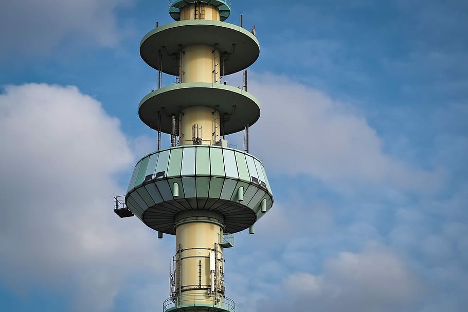 sky, tower, architecture, technology, transmission tower, cloud - sky HD wallpaper