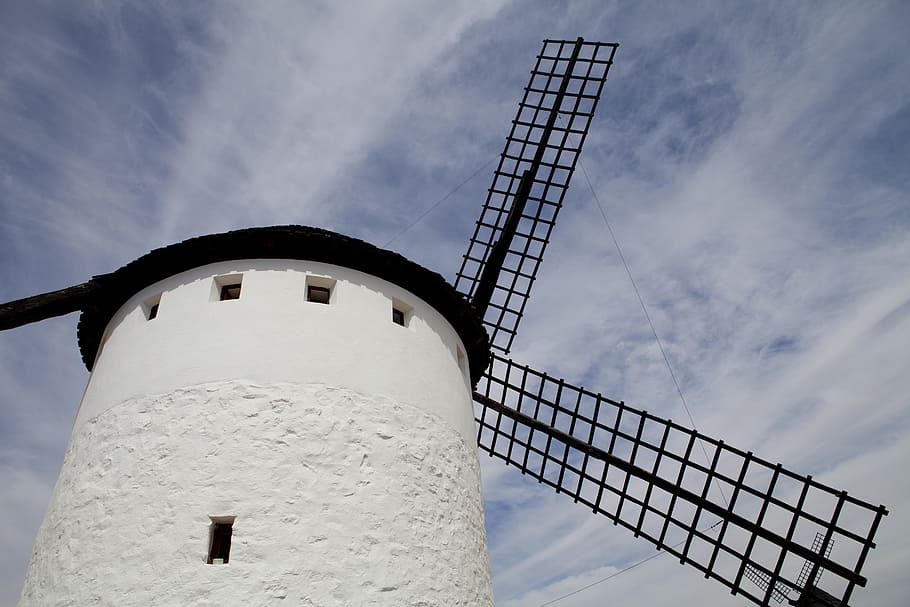 mill, don quixote, stain, windmill, lighthouse, tower, sky HD wallpaper