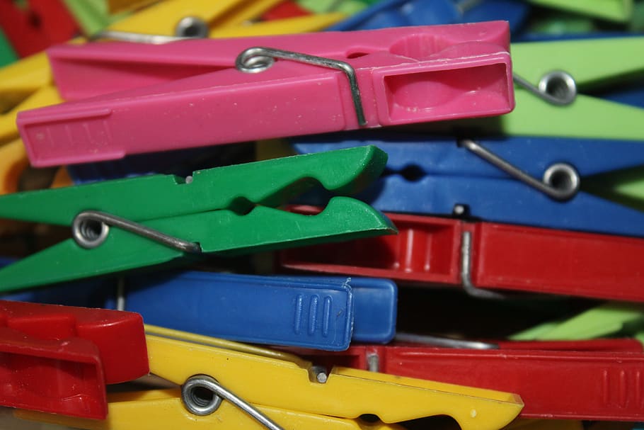 clothespins, clamp, laundry, budget, hang, red, plastic, colorful, HD wallpaper