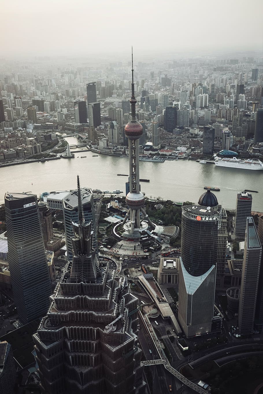 aerial photo of CN Tower, areal, space, needle, architecture HD wallpaper