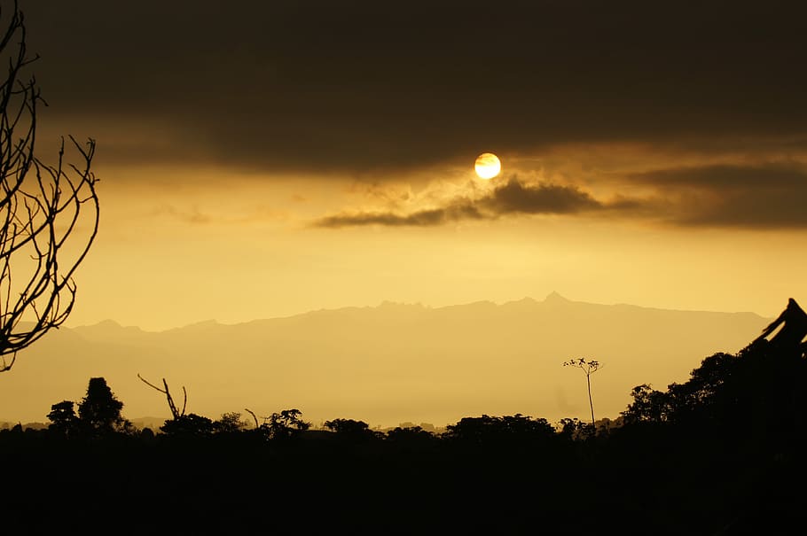 Sunsets, Salento, Quindio, Colombia, silhouette, sky, nature, HD wallpaper
