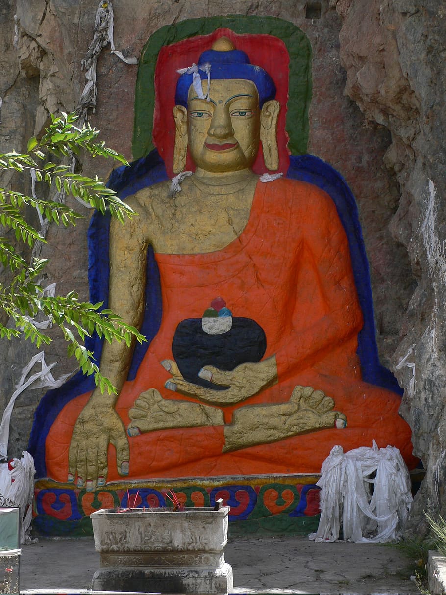 Buddha, Statue, Tibet, religion, sculpture, spirituality, male likeness HD wallpaper