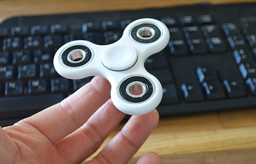Fidget, Spinner, Toy, fidget spinner, hand, stress, steel, roller HD wallpaper