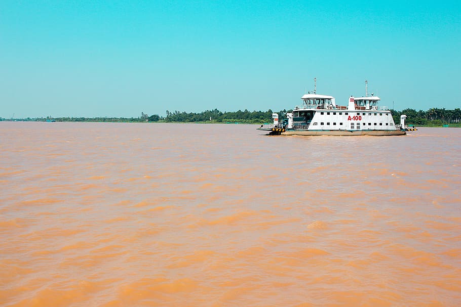 ferry, wave, water, van transfer, nautical vessel, transportation HD wallpaper