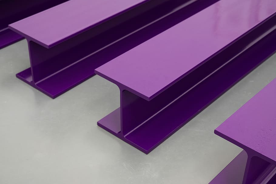 heavy violet, three purple metal desks, beam, pattern, repetitive HD wallpaper