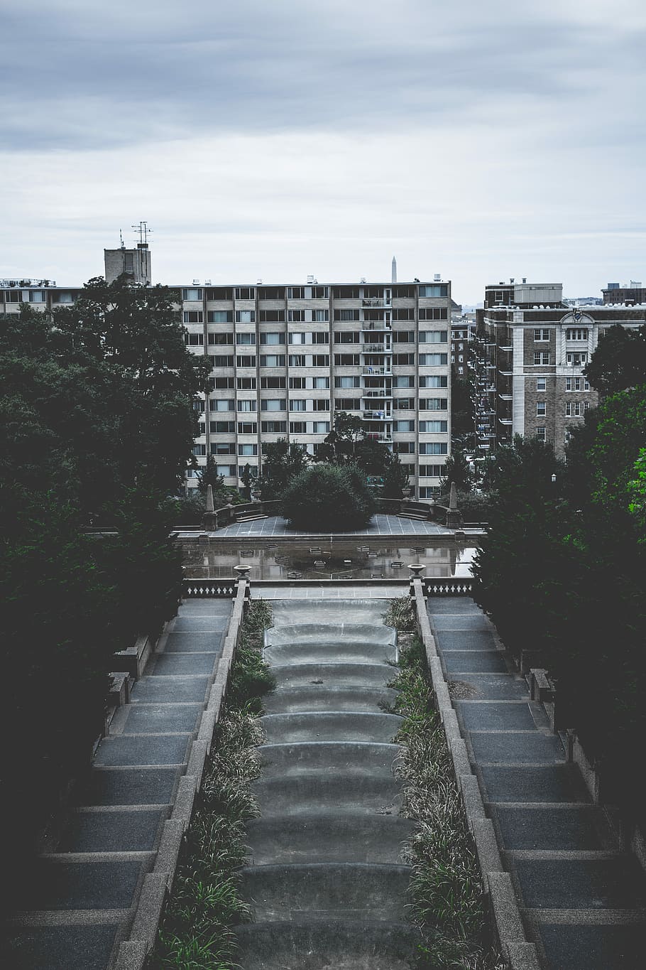 Meridian hill park, photo of concrete buildings beside trrees HD wallpaper