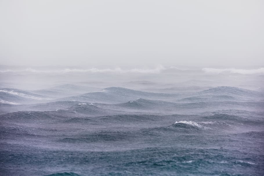 sea, ocean, water, waves, nature, fog, sky, beauty in nature HD wallpaper