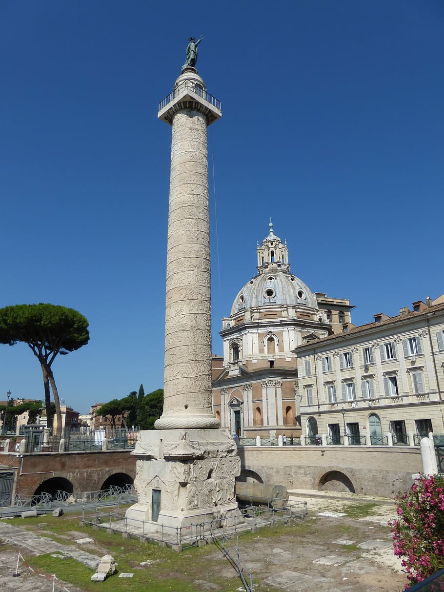 HD wallpaper: Rome, Forum, Ruins, Trajan'S Column, architecture, travel