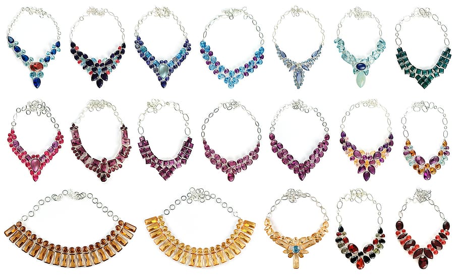 photo of assorted-color necklace lot, glass, necklaces, chokers, HD wallpaper