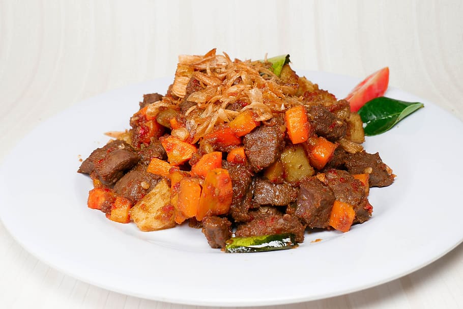 beef cattle, food, plate, food and drink, ready-to-eat, freshness HD wallpaper