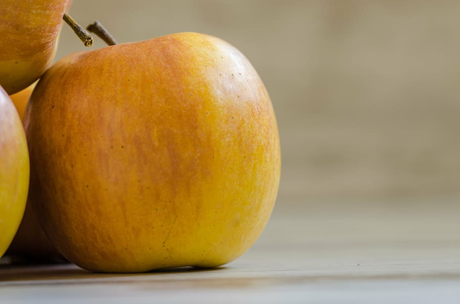 apple, yellow, fruit, fresh, organic, food and drink, healthy eating HD wallpaper