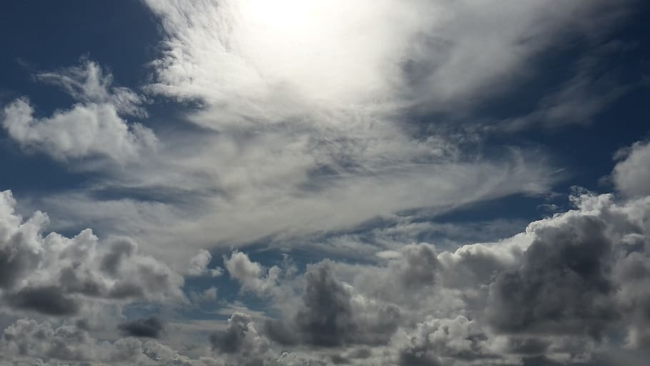 the sky, blue, background, summer, clear, white, the heavens HD wallpaper