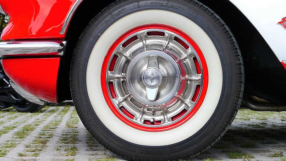 Auto, Mature, Rim, Red, Wheel, Oldtimer, sports car, nostalgia HD wallpaper