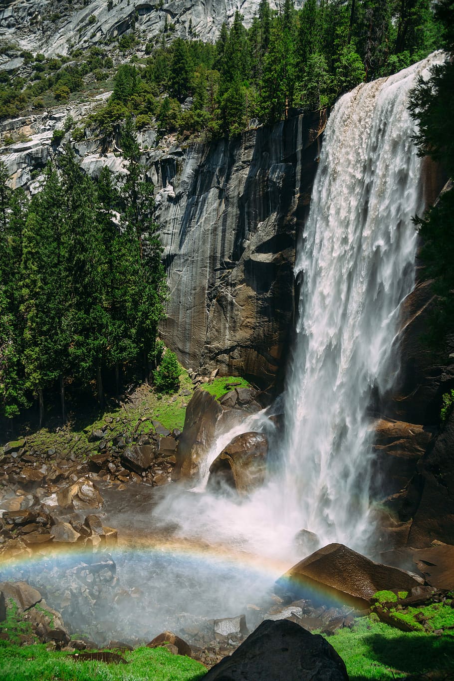 aerial photography of waterfalls during day, waterfalls during daytime HD wallpaper