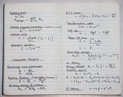 blue lined notebook, school, science, physics, nuclear, maths HD wallpaper