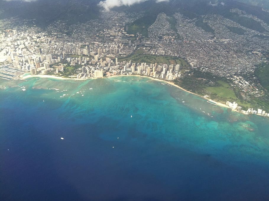 Hawaii, Fly, Vacation, water, scenics, tranquility, beauty in nature HD wallpaper