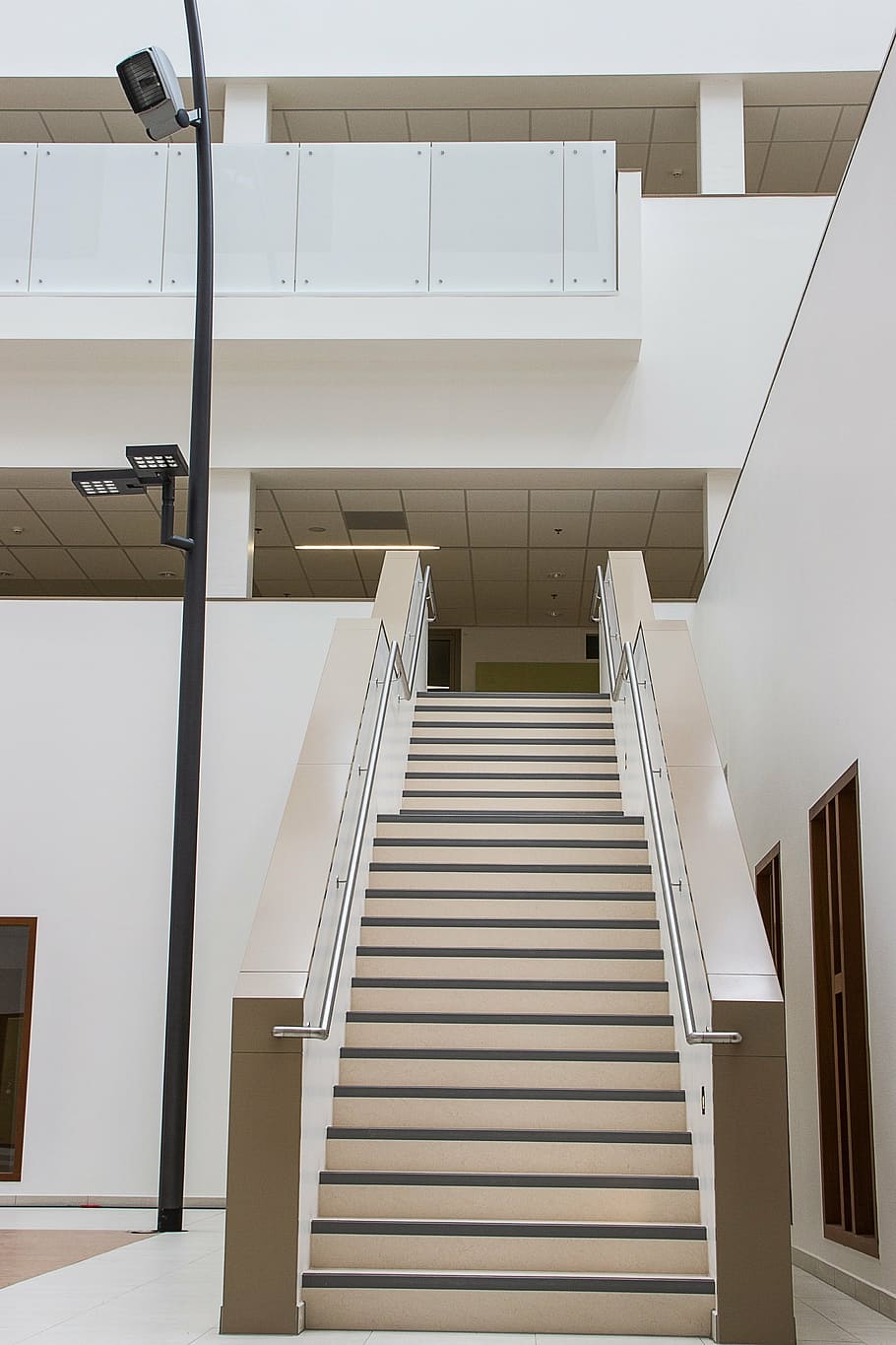 interior architecture, building, hospital, staircase, steps and staircases HD wallpaper