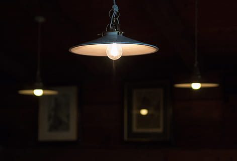 white pendant lamp, Light Bulb, Lights, Lamps, dining room HD wallpaper