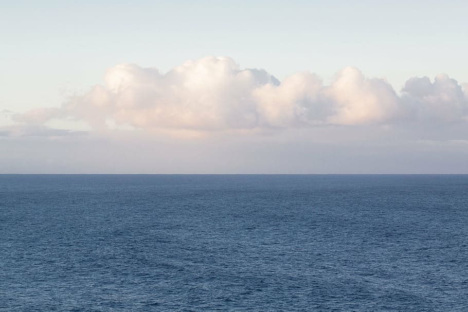 clouds, horizon, sea, ocean, mood, blue, fund, background, sky HD wallpaper