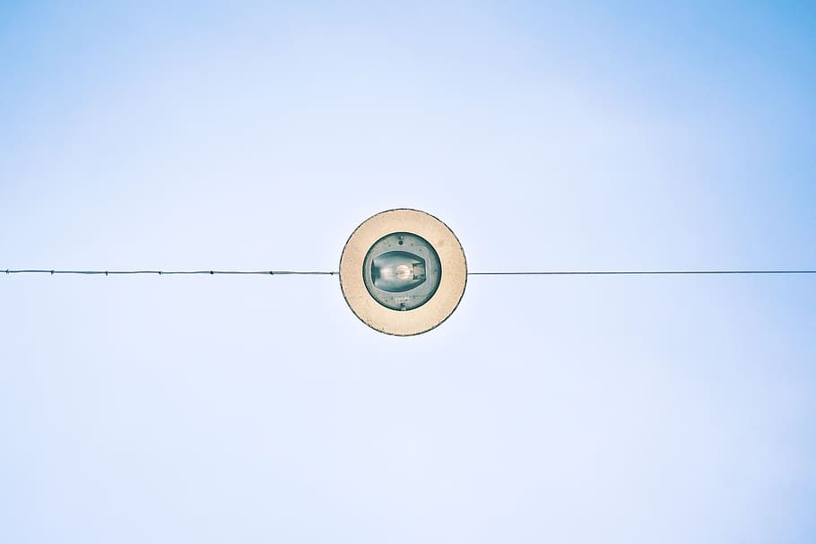 blue, sky, line, clear sky, copy space, no people, low angle view HD wallpaper