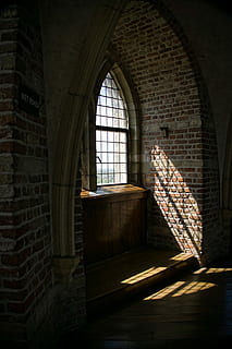 multi-pane window during day, closed glass window, church, sunlight HD wallpaper