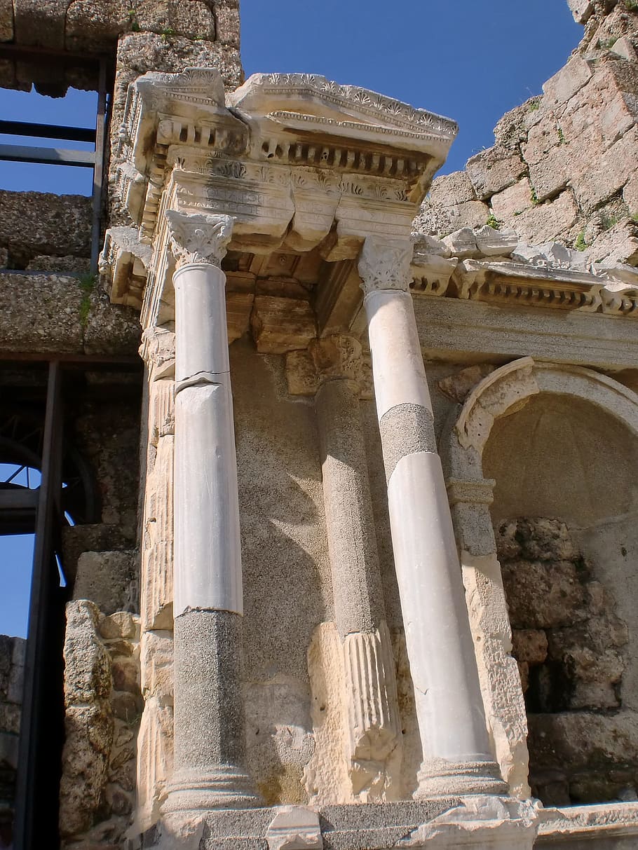 Alanya, Turkey, Building, Columnar, side, turkish riviera, antiquity HD wallpaper