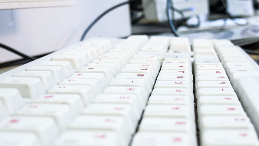 computer, keyboard, blur, electronic, modern, technology, close-up HD wallpaper